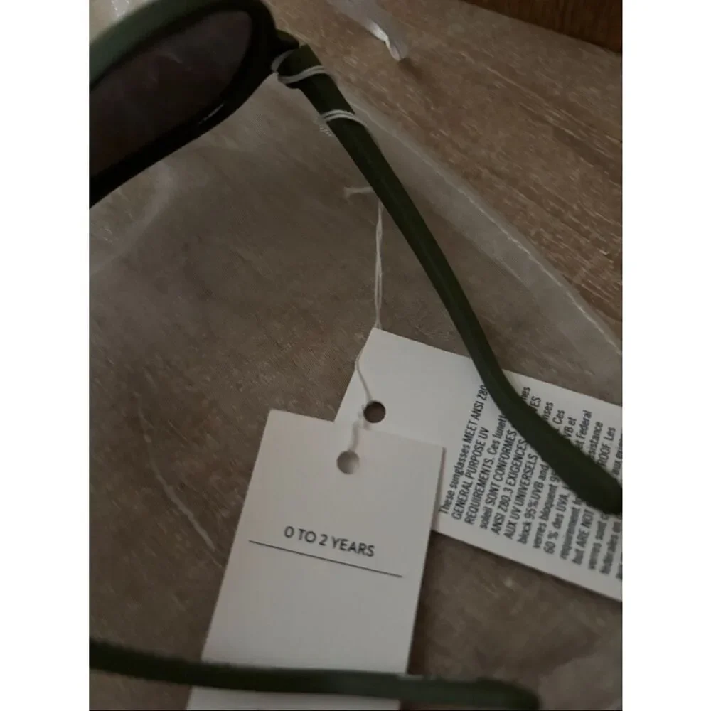 Janie and Jack Green Aviator Sunglasses with Mirrored Lenses